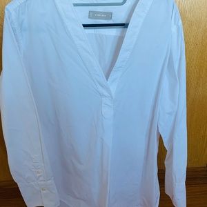Everlane White Cotton Popover Tunic Shirt Size 12